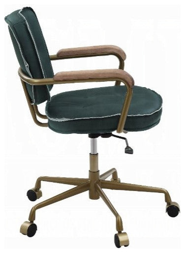 Siecross Office Chair, Emerald Green Leather