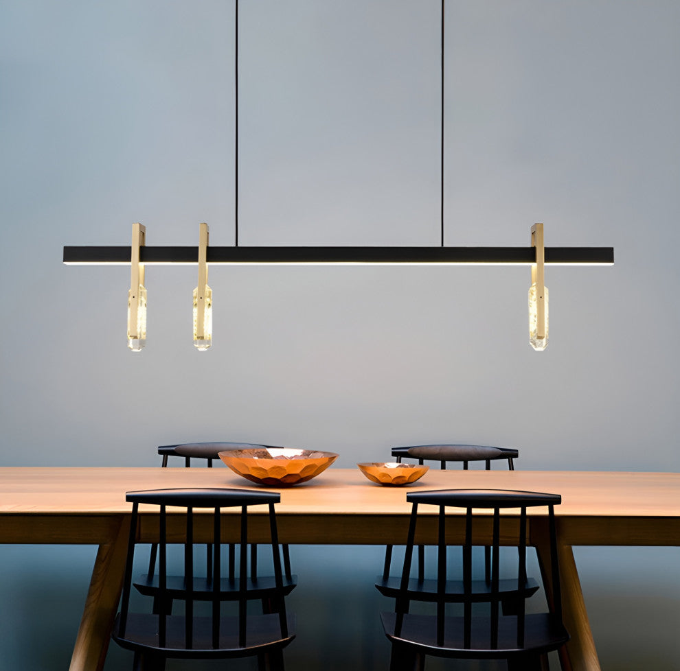 Finale Ligure | Postmodern Copper Crystal Pendant Lamp, 1 Light