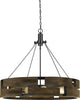 60W Bradford Metal, Wood Chandelier