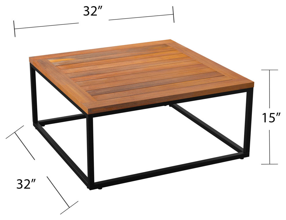 Amara Outdoor Coffee Table and Modular Loveseat Set 2-Piece