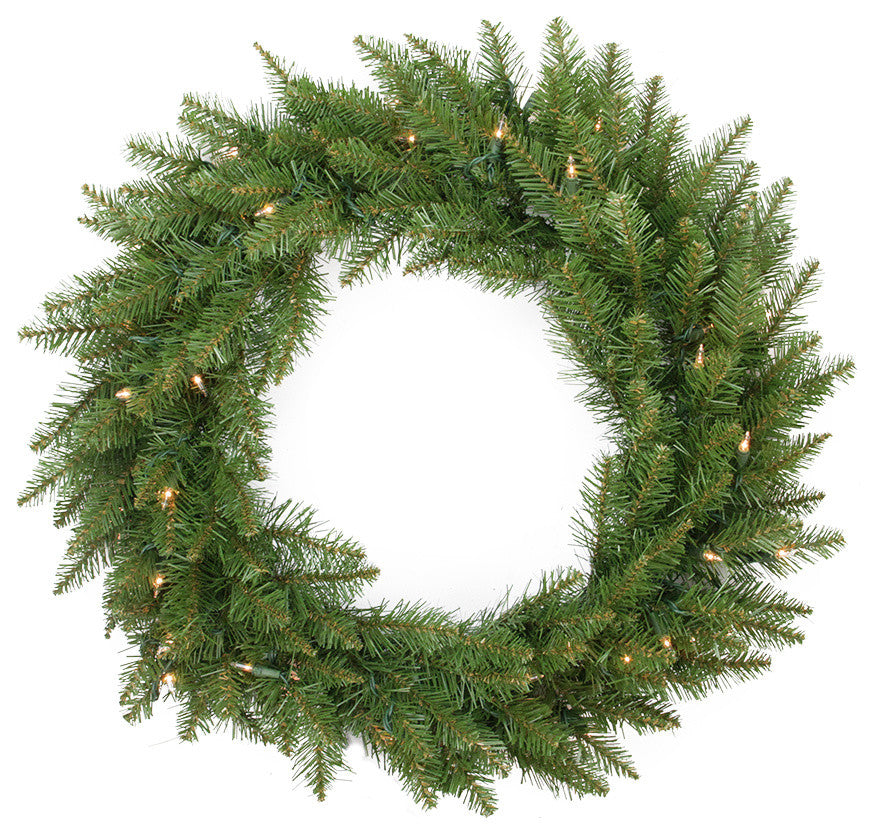 24" Essex Wreath, 160 Tips, 50 Clear Lights