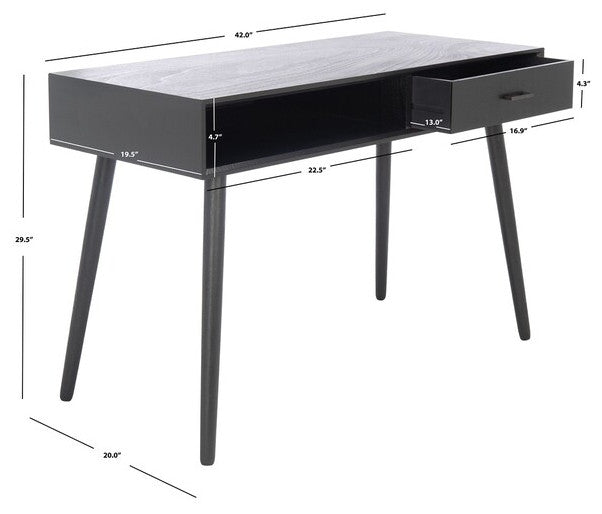 Safavieh Remy 1 Drawer Writing Desk, Black