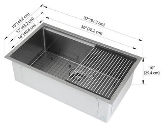 32 in. Single Bowl Undermount Kitchen Sink with in PVD Gunmetal