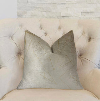Gold Divinity Gold and Beige Luxury Throw Pillow, 24"x24"