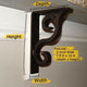 Wrought Iron Corbel - Classic Scroll 1.5" Wide Iron Countertop Corbel, Black, 7"