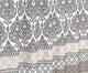 Charcoal Grey Tan White Fabric Shower Curtain: Floral Damask Geometric Border