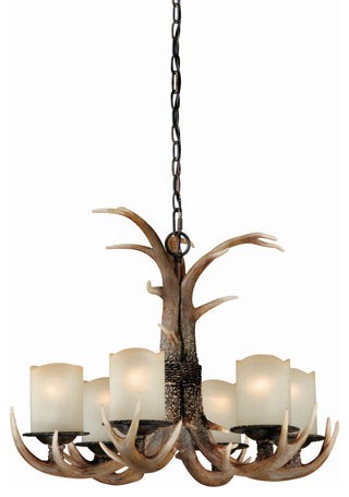 Yoho 6-Light Antler Chandelier Black Walnut