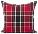 Tartan Plaid Pattern Cotton Down Filled Throw Pillow, 20"x20", Red