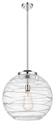 Deco Swirl Pendant, Polished Chrome, Clear Deco Swirl, Clear Deco Swirl