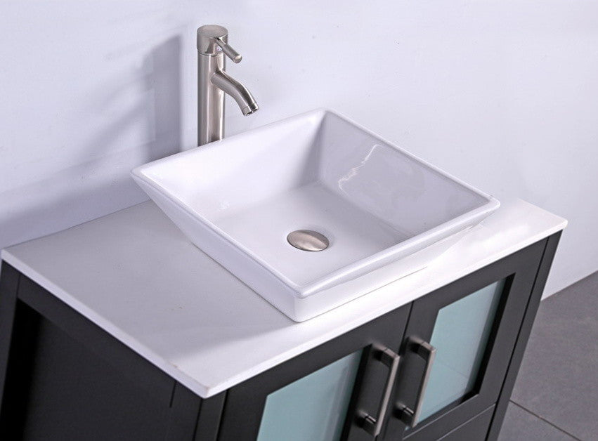 36" Bathroom Vanity With Matching Mirror, Espresso
