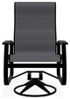 Belle Isle Sling Outdoor Swivel Rocker, Augustine Pewter/Black