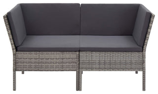 vidaXL 6-Piece Garden Lounge Set With Cushions Poly Rattan Gray