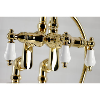 CC6015T2 Clawfoot Tub Faucet With Hand Shower, Polished Brass