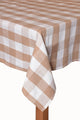 Farm Check 100% Cotton Table Cloth, Camel, 70 Round