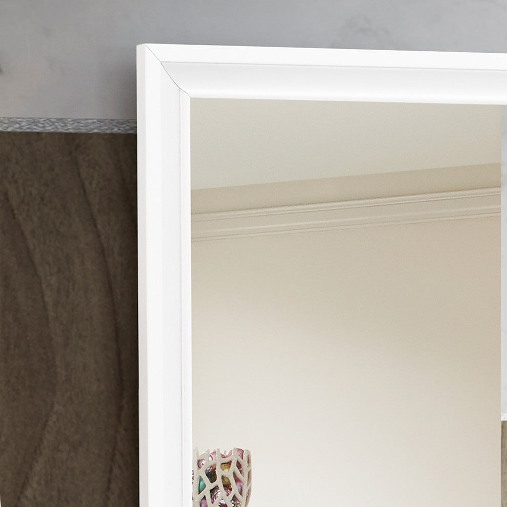 Madrid 46" W x 37" H Rectangle Framed White Dresser Mirror