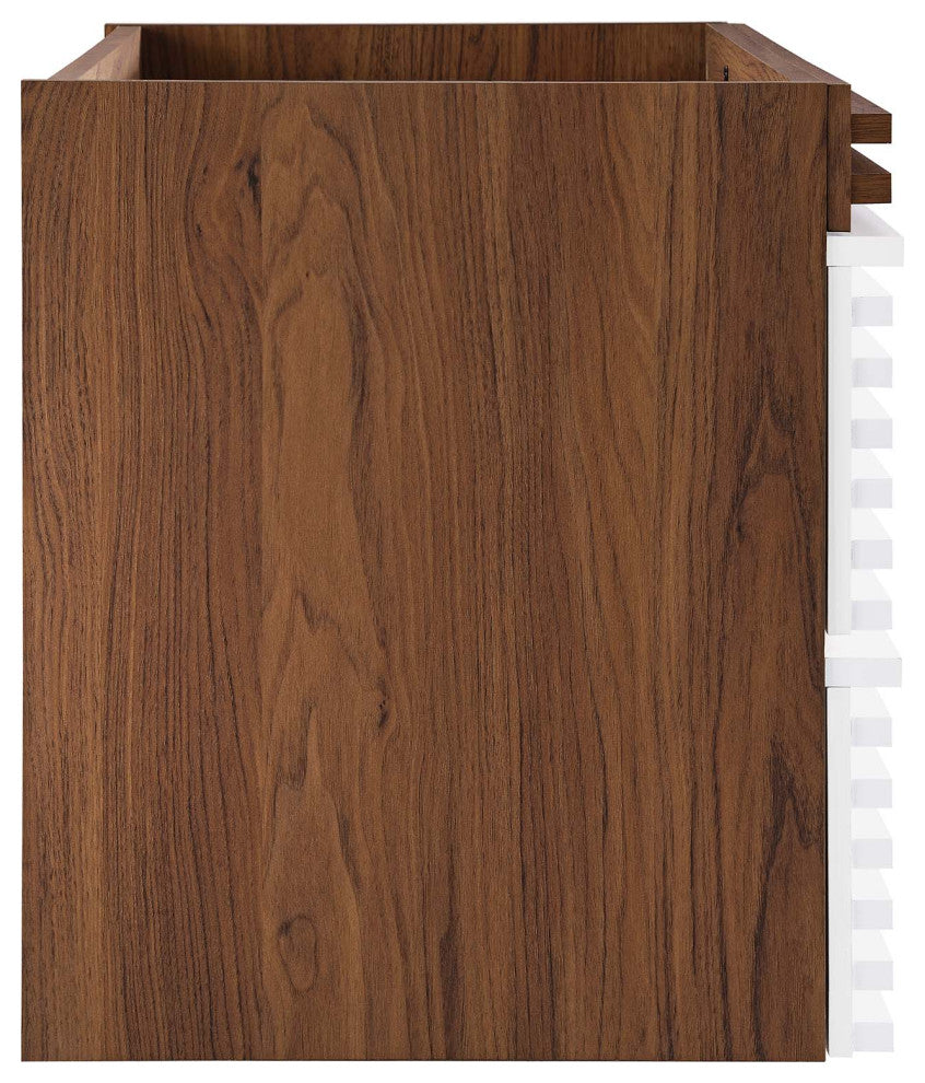 Render 36" Wall-Mount Bathroom Vanity Cabinet, White Walnut