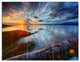 Colorful River Sunset With Log, Seashore Triptych Canvas Print, 36x28, 3 Panels