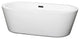 67" Freestanding Bathtub, White, Matte Black Drain and Overflow Trim