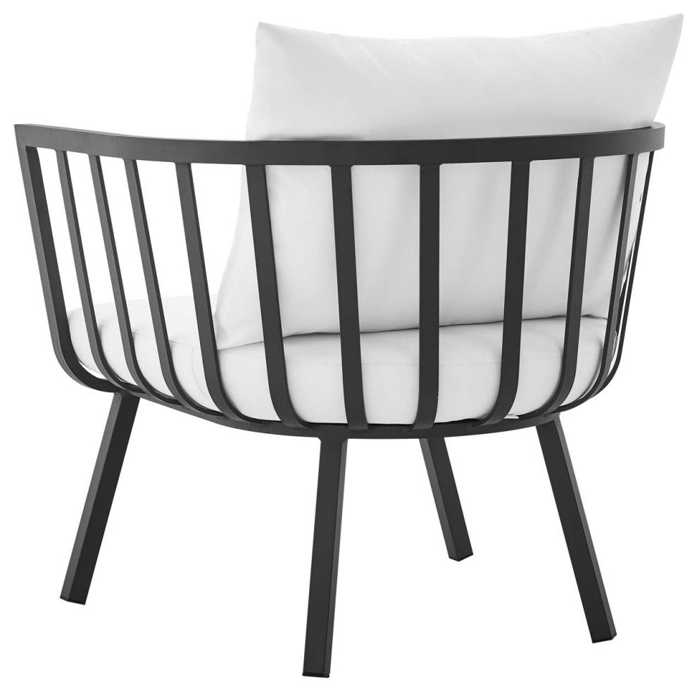 Lounge Sectional Sofa Chair Set, Aluminum, Metal, Gray White, Outdoor