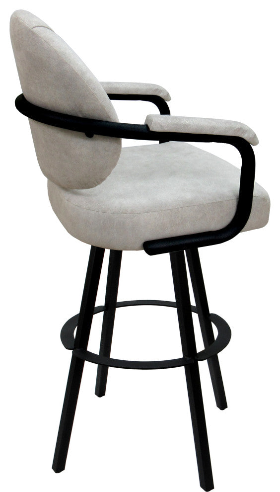 Swivel Metal Bar Stool M-70 Warren Base, Outlier Stucco/Black, 30"