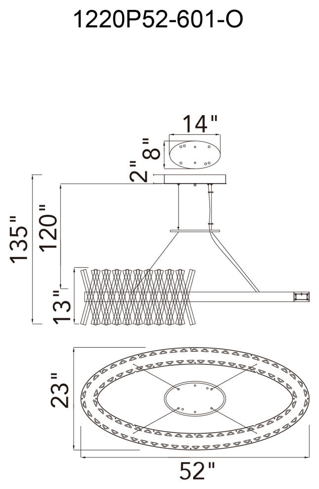 Glace Integrated LED Chrome Chandelier