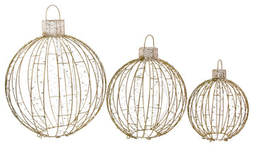 Set of 3 LED Lighted Ornaments Christmas Yard Decoration