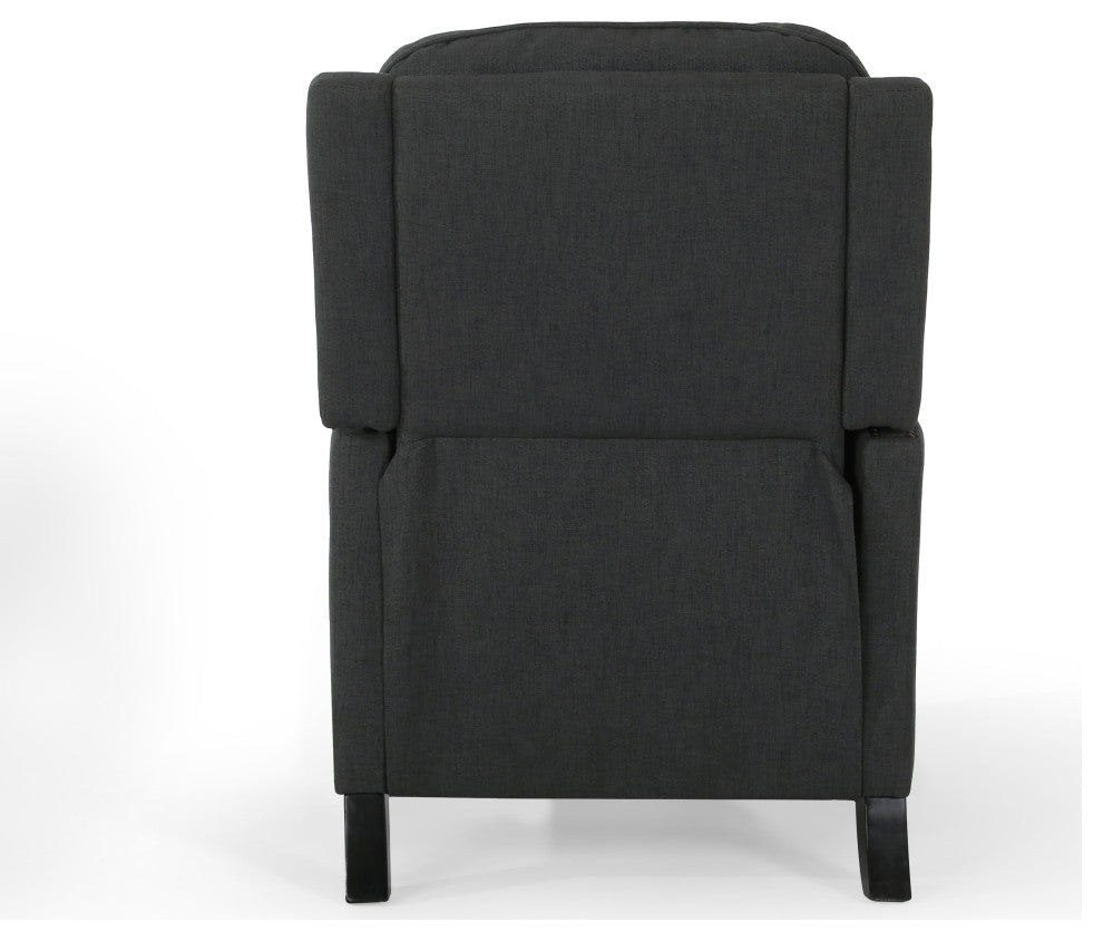 GDF Studio Armstrong Traditional Fabric Recliner, Dark Gray/Dark Brown