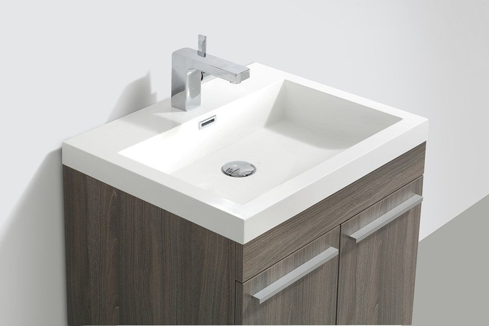 Aquamoon Ocean Modern Bathroom Vanity Set, Maple, 23 3/8", Milan Chrome Faucet