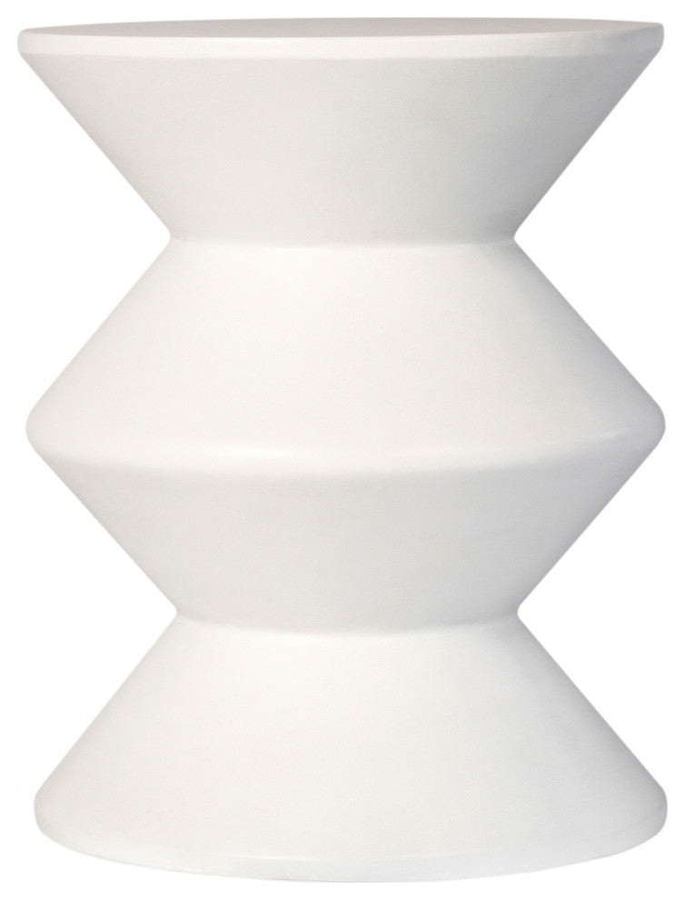 Misha Concrete Inverted Side Table, White