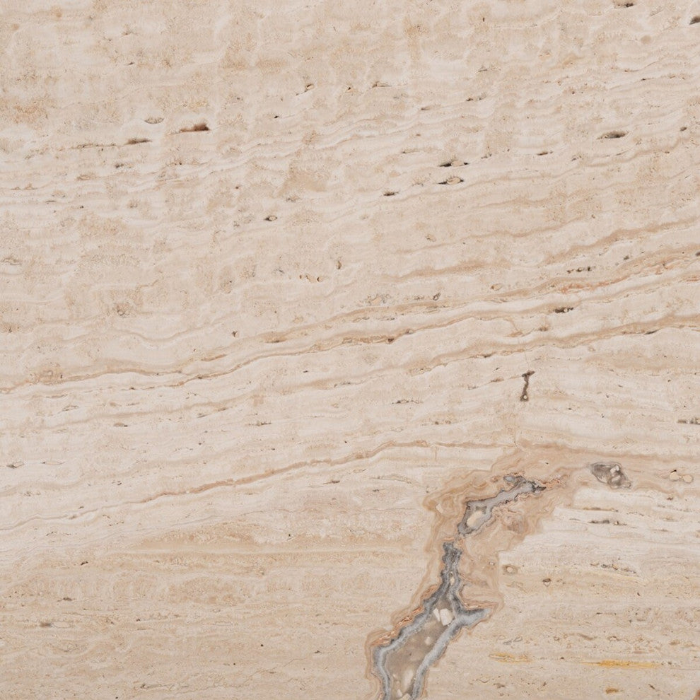 Safavieh Couture Olivia Square Travertine Accent Table Off White