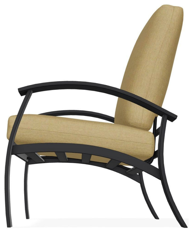 Belle Isle Cushion Deep Seating Outdoor Armchair, Stucco/Black