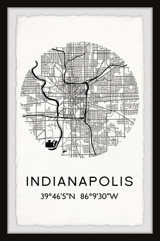 "Downtown Indianapolis" Framed Painting Print, 16x24