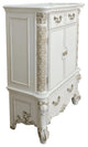 Benzara BM275698 55" Classic Tall Dresser Chest, 5 Drawers, Drop Handles, White