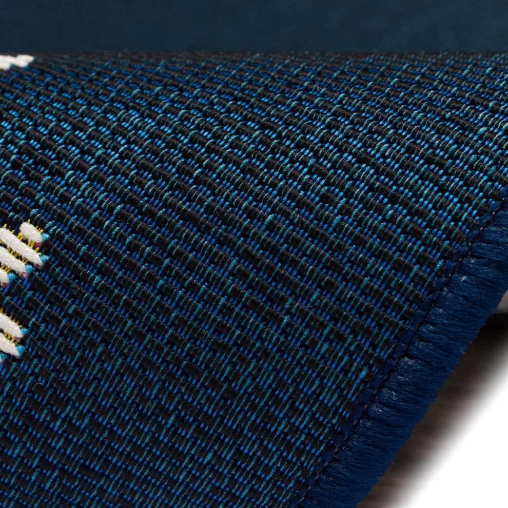 Esencia Coral Edge Indoor/Outdoor Mat Navy 2'5"x3'11"