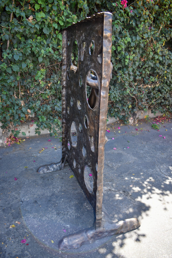 Young Girl Playing on A Climbing Wall Bronze Statue Life Size 44" x 26" x 57"H