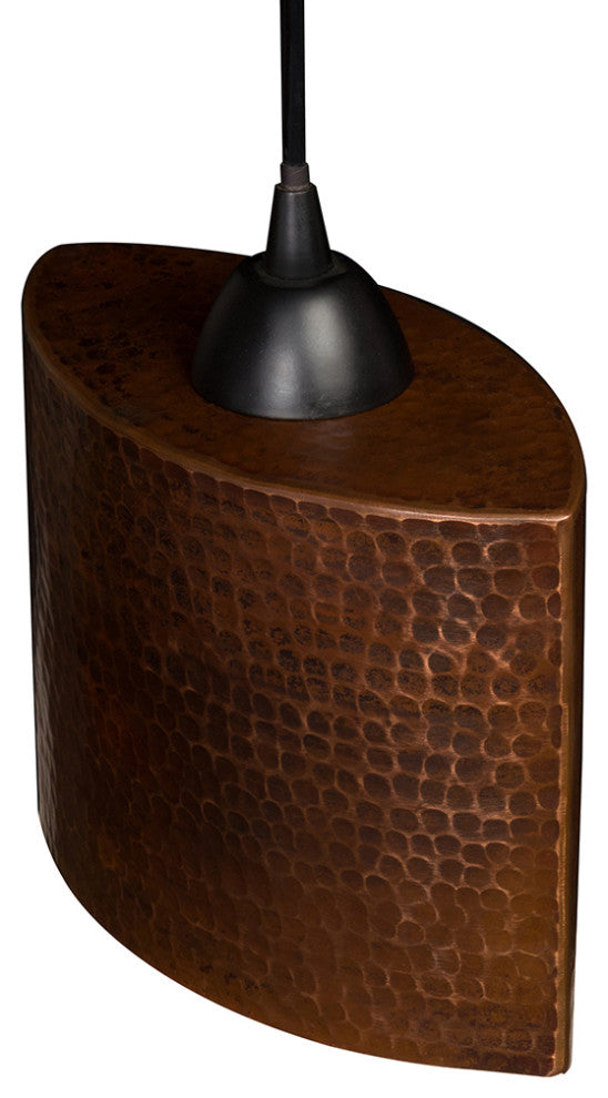Hand Hammered Copper 8" Oval Cylinder Pendant Light