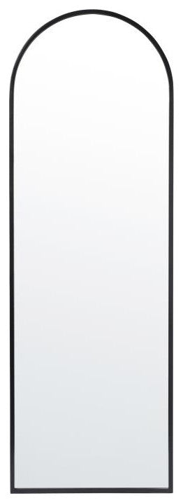 Mila Arched Metal Framed Wall Mirror, Black - 22"x65"
