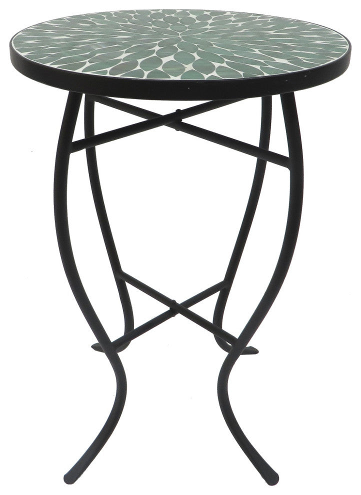 Mosaic Art Collection Accent Table, Leave Green, Single Table