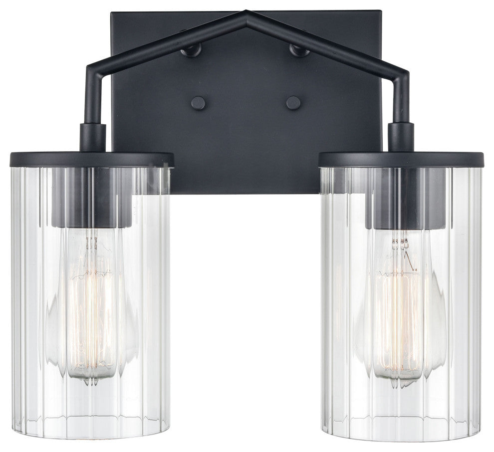 Beverlly 2 Light 13" Matte Black Bathroom Vanity Light