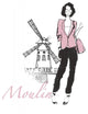 "French Chic IV Pink on White" Digital Paper Print by Avery Tillmon, 24"x30"