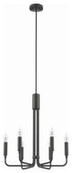Modway Rekindle 6-Light Modern Style Iron Metal Chandelier in Black
