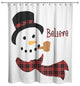 Believe Snowman 71x74 Shower Curtain