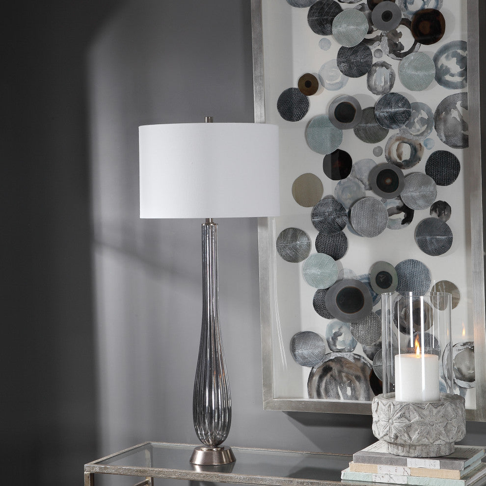 Uttermost Reeve Gray Glass Table Lamp