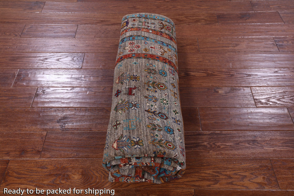 5' 9" X 8' 0" Handmade Tribal Persian Gabbeh Wool Rug - Q12358