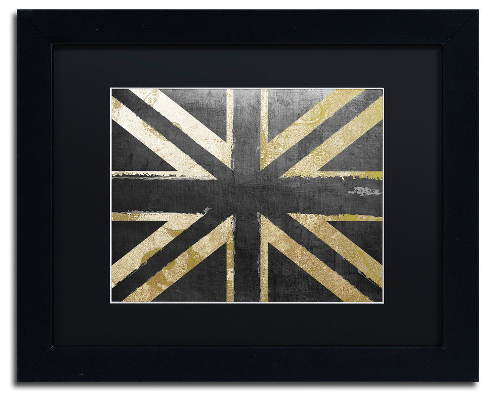 Color Bakery 'Fashion Flag IV' Matted Framed Art, Black Frame, Black Mat, 14x11