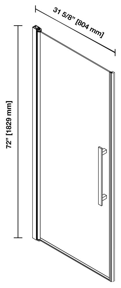 Pasadena 31 5/8-33"Wx72"H Alcove Pivot Shower Door Black