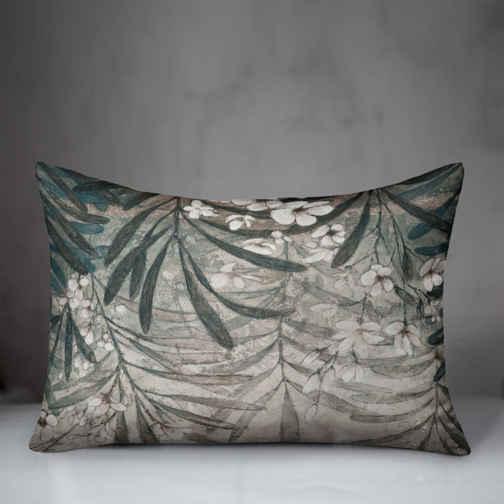 Gray Florals 14x20 Spun Poly Pillow