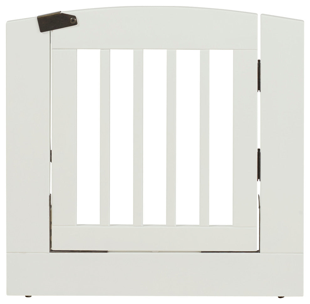 Ruffluv Individual Panel Pet Gate With Door, Medium 24", White