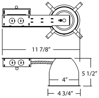 NICOR 4" LED Remodel Housing with IDEAL Connection, IC-Rated