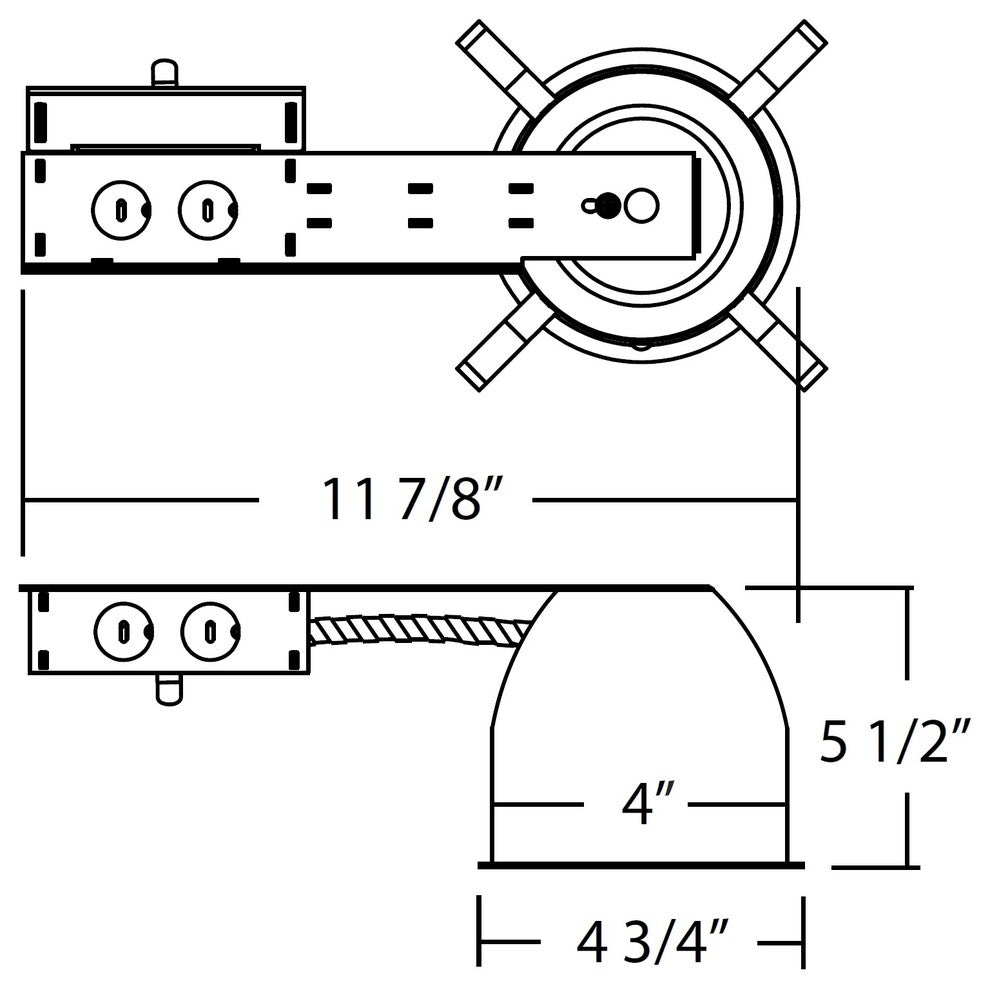 NICOR 4" LED Remodel Housing with IDEAL Connection, IC-Rated
